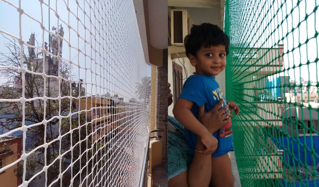 Children Safety Nets for Balconies | Call 8884844000 for Superior Quality Child Safety Nets Fixing.